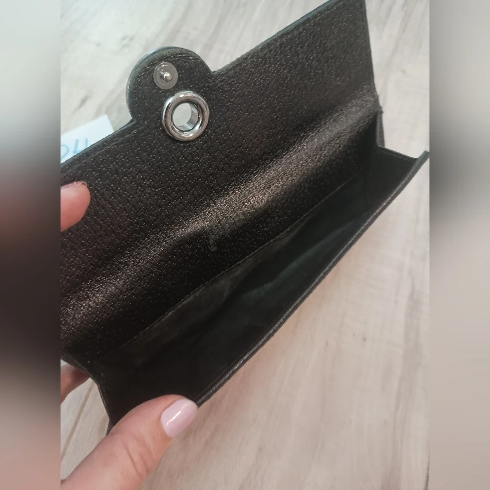 Gucci Authentic Men Eclipse Long Wallet GG Canvas Leather Black Made in Italy